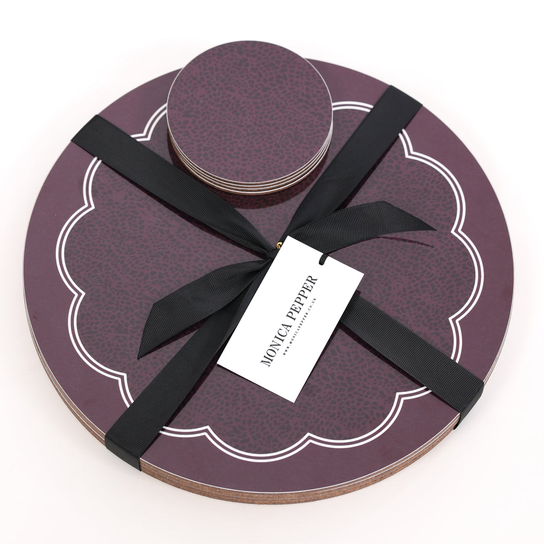 Scallop Placemat Set - Plum